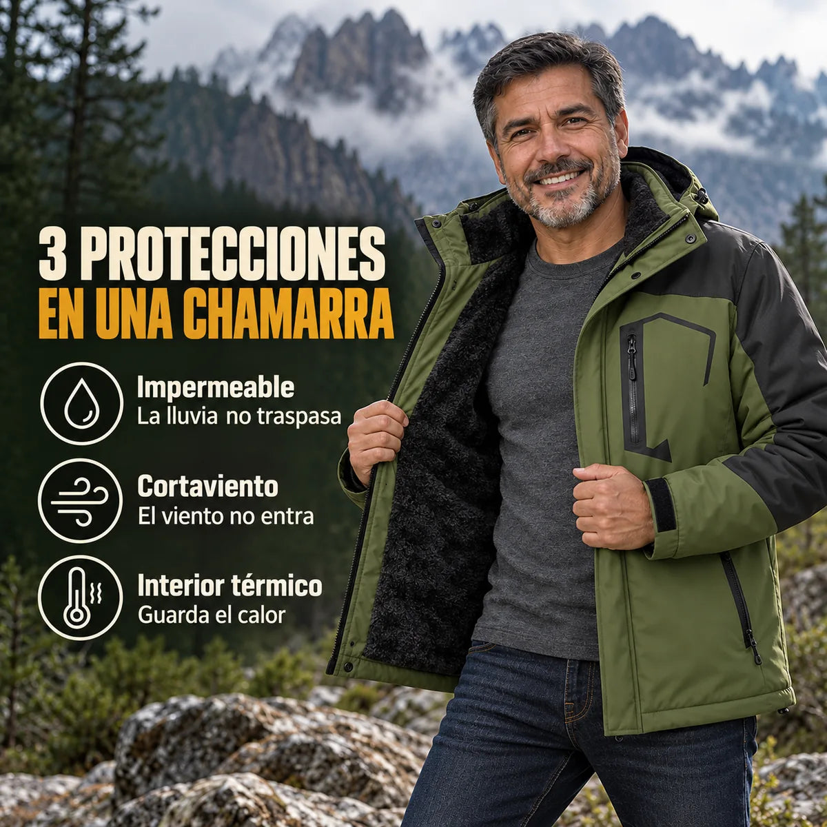 Chamarra Hombre Sierra 3 en 1 — Edición Todo Terreno