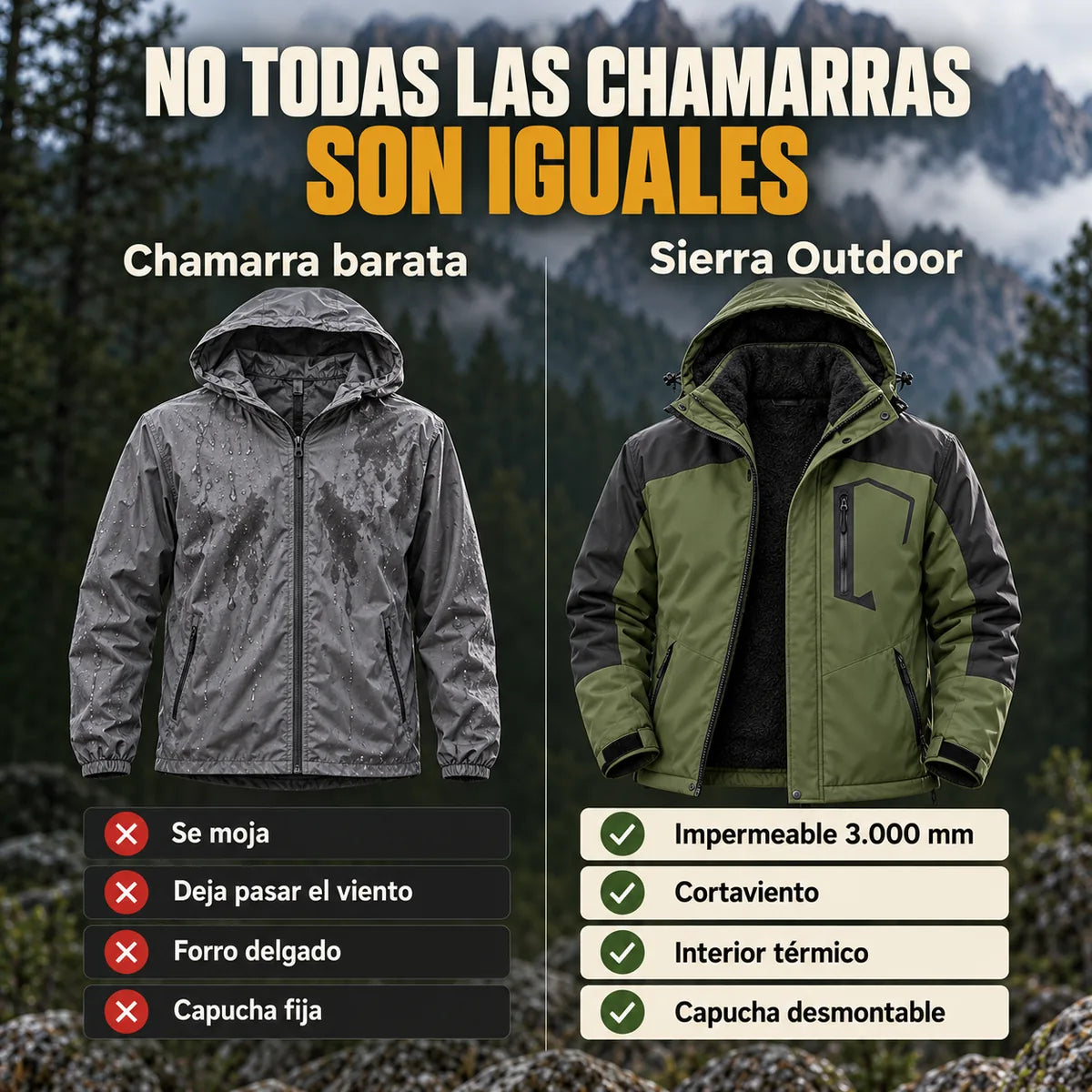 Chamarra Hombre Sierra 3 en 1 — Edición Todo Terreno