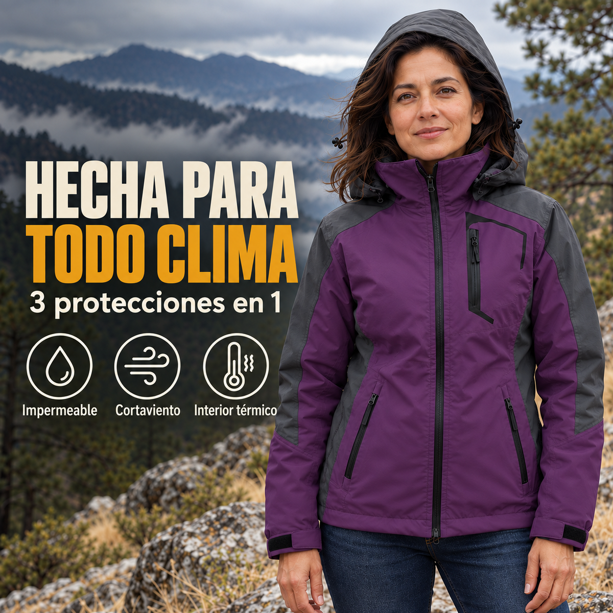 Chaqueta Mujer Sierra 3 en 1 — Edición Todo Terreno